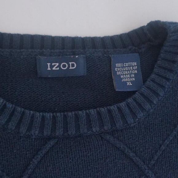 Vintage '90S Izod Argyle Pattern 100% Cotton Knit Crewneck Sweater XL - Picture 9 of 9